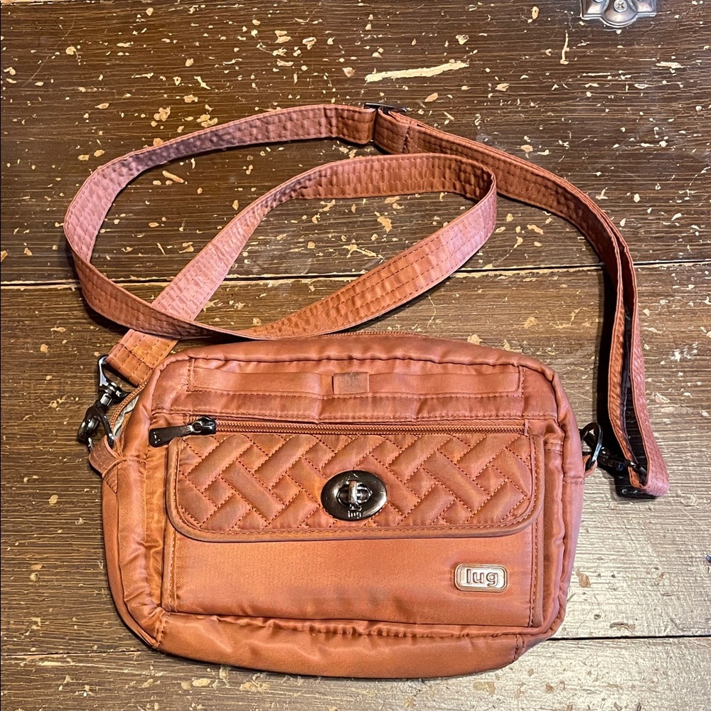 Lug Quilted Crossbody Bag - Coral